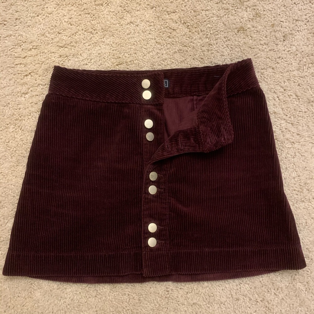 Abercrombie & fitch velvet skirt maroon 2